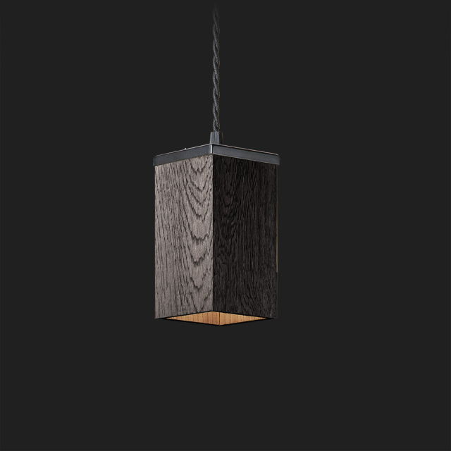 Holz Lampen 8x8x15 cm - Gebeizte Eiche