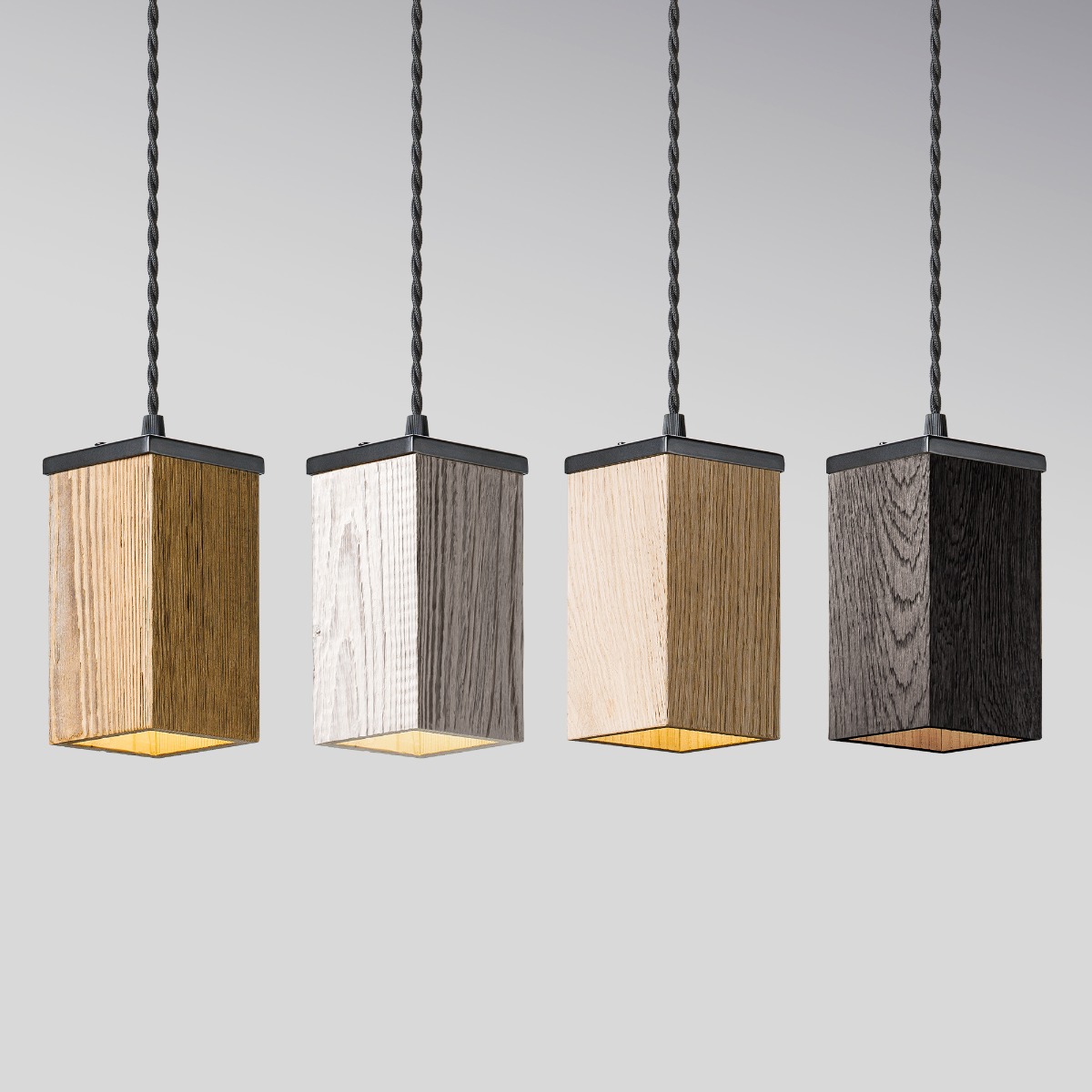 Plafonnier en bois 8x8x15 cm - Blanchir