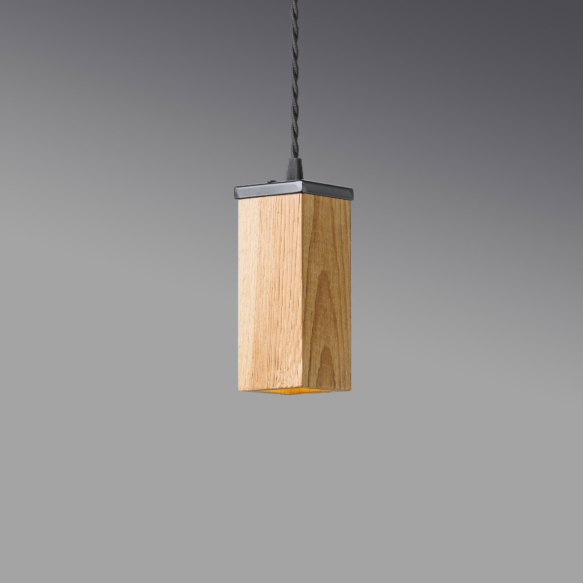 Plafonnier en bois 6x6x15 cm - Chêne teinté