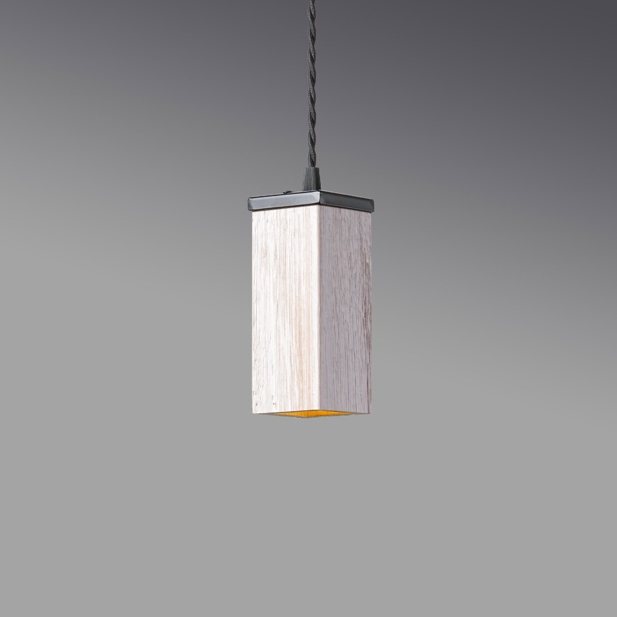 Plafonnier en bois 6x6x15 cm - Chêne teinté
