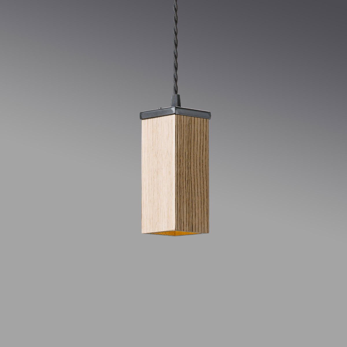 Plafonnier en bois 6x6x15 cm - Chêne teinté
