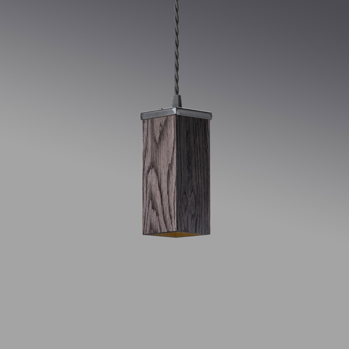 Plafonnier en bois 6x6x15 cm - Chêne teinté